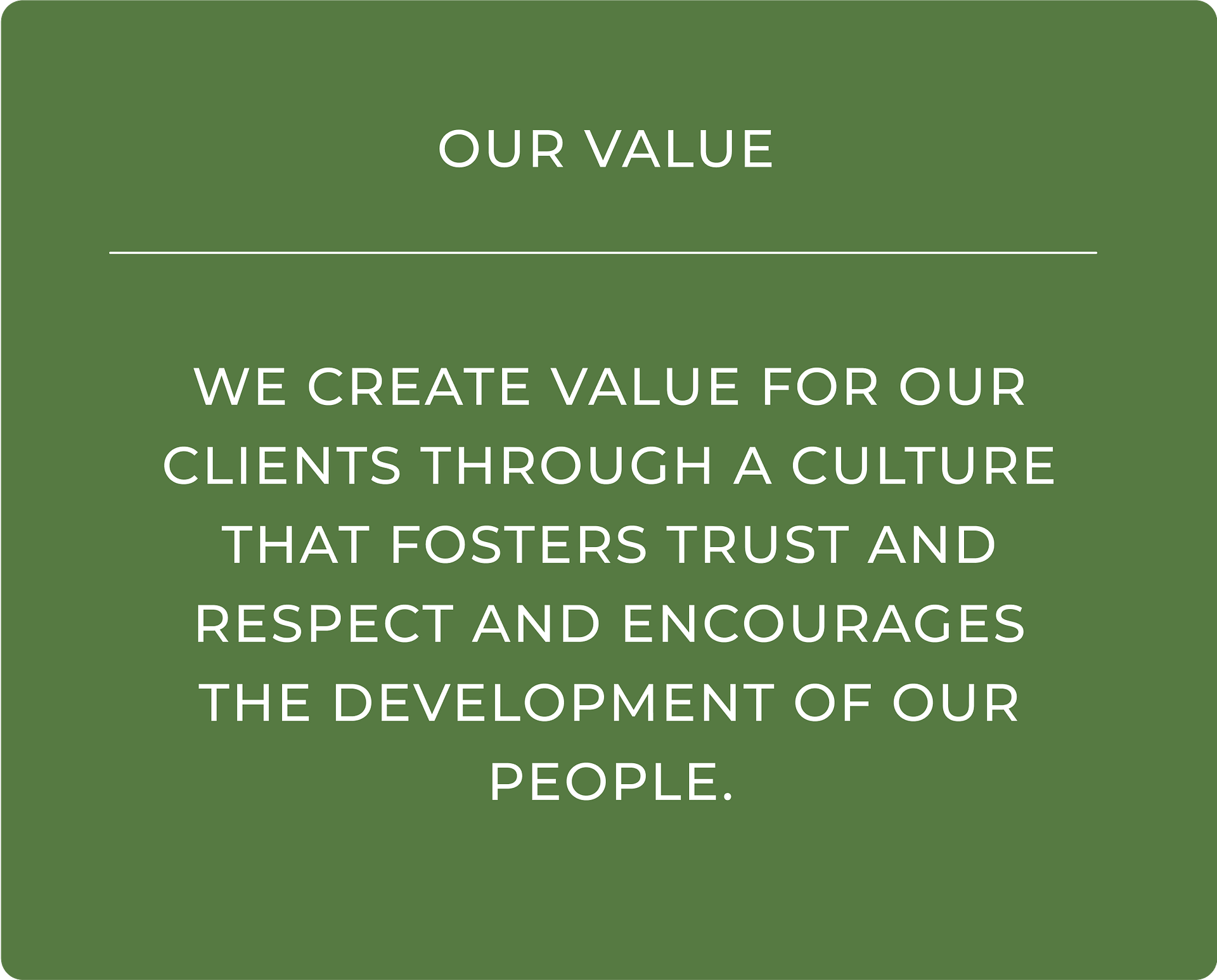 our value